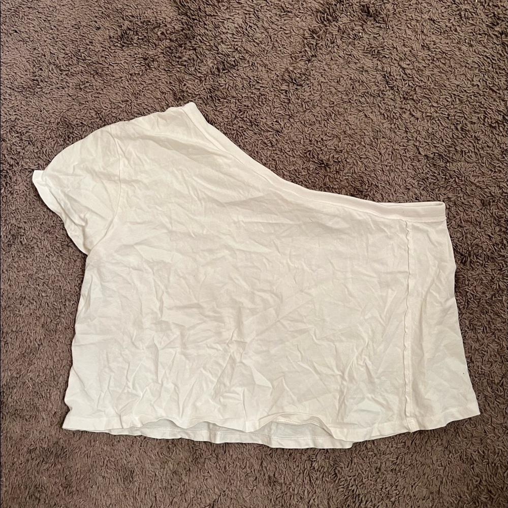 White Free People one shoulder tee, medium!